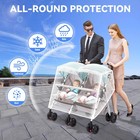Double Stroller Rain Cover For Rain wind snow cold dust Baby Outdoor Accessories
