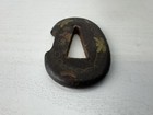 Y9101 Tsuba Iron Sword Guard Brass Inlay Japan Samurai Katana Koshirae Edo