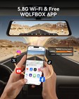 Wolfbox 4k 12  Mirror Dash Cam Front And Rear Inside 5g Wifi Parking Monitoring