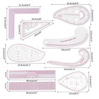 Clear Metric Sewing Ruler Set With French Curves For Tailors And Designers