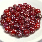 Antique Lampwork African Trade Beads Venetian Made Glass Red Eye Skunk Beads