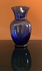 Vintage Large Deep Cobalt Royal Blue Glass Vase 11    H 6 5    W 