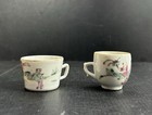 Lot 2 Antique Late Qing Chinese Families Rose Porcelain Cups Figures Decor