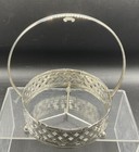 Vintage Silver Plate Bowl Holder With Utensil Holder 