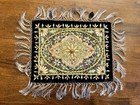 Handmade Zardozi Embroidered Wall Hanging Velvet Gold Tapestry 12x9 Indian Boho