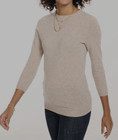 Nwt New Fall Talbots Large Audrey Cashmere Sweater Tan Heather Brown Fleck  199