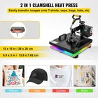 2in1 Heat Press Machine 15x15   Clamshell Sublimation Transfer Printer