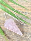 Rose Quartz Pendulum Dowsing Pendulum Reiki Chakra Wicca Metaphysical Tool 