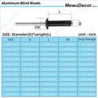 1 4  X 1  Aluminum Blind Rivets Black 6 5 X 25 4mm Pop Rivets 100 Pcs