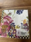 Mackenzie Childs White Flower Market Paper Beverage Napkins 1 Full Package New