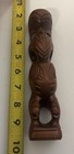 Vintage Maori Tiki Kauri Wood Hand Carved In Aotearoa  Nz  Abalone Shell Eyes