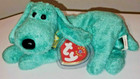 Ty Beanie Baby - Diddley The Green Dog  6 5 Inch  Mwmts Plush Stuffed Animal Toy