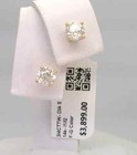 14k Yellow Gold Diamond Stud Earrings     Solid Gold Quality 