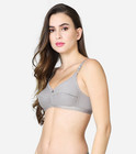 Gray Bullet Bra Organic Cotton - Vintage Retro Bra  plus Size Available  Elastic