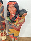 Large Antique Skookum Indian Dolls Tall Chief Female Squaw W Baby 13    11 