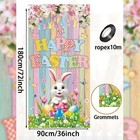 Happy Easter Door Cover Easter Eggs Bunny Door Banner Colorful Wood Photography