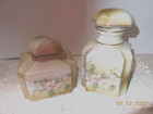 Vintage Hand Painted Flowered Nippon Dresser vanity Set 2 Piece Nice L  k