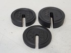 3 Vintage Cast Iron Platform Scale Round Slotted Balance Beam Weights Fairbanks 