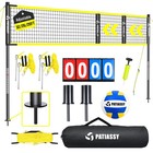 32ft Volleyball Net Set Portable Adjustable Metal Poles Easy Set For Backyard