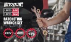 24 12pc Ratcheting Wrench Set Metric   Sae With Organizer 8-19 Mm   1 4  To 7 8 