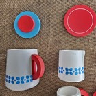 Melissa   Doug 7pc Wooden Play Tea Set Red White Blue
