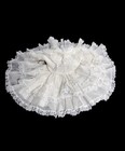 Girls Vintage Party Circle Dress White Layered Ruffled Lace Trim 18-24 Months