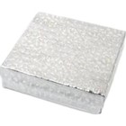 100 Foil Gift Jewelry Charm Boxes Silver Cotton Filled