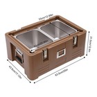 Coffee Color Insulated Food Pan Carrier Box Food Warmer Hot Box For Catering