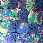 30 Blue Cotton 2 In  Fabric Yo Yo Quilt Top Block Applique Trim Candle Table Mat