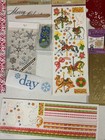 Christmas Holiday Scrapbook Craft Kit  2 Paper  Stickers  Embellishments  Etc 