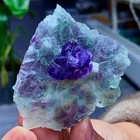 49g Rare Transparent Purple Green Cubic Fluorite Mineral Crystal Sample china