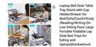 Folding Lap Desk 23 6 Inch Portable Wood Deep Black Laptop Bed With Cup Holder