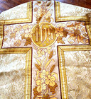 Antique Gold French Vestment - Silk And Metallic Hand Made Chasuble  Ww242