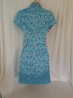 Oriental Qipao Cheongsam Blue And White Dress Womans Size M