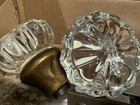 Mortise Keyed Entry Lock Set Antique Brass W  Clear Glass Knobs  2 Keys