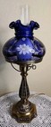 Fenton Rare Limited Edition Royal Purple Historical Student Lamp  Signed 