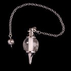 Natural Clear Quartz Crystal Bead Dowsing Pendulum Pendant Reiki Energy Necklace