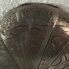 Vintage Sterling Silver 950 Tulip Floral Engraved Makeup Powder Compact