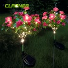 Solar Flower Light Outdoor Artificial Azalea Lights Waterproof Garden Yard Decor