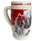 2015 Budweiser Holiday Beer Stein Nib First Snow Of Season 35th Anniversary Coa