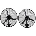 Zokop 2pcs 30  Industrial Wall Mount Fan Oscillating Metal 4 Speeds Ventilation