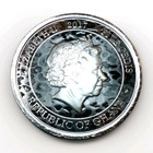 2017 5 Cedas Ghana Leopard  1oz Fine Silver  Bu Proof-like