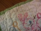 Vintage Hand Embroidered Baby Quilt Bunny Rabbits 37 In  X 46 In 