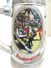 Vintage German Style Anheiser-busch Ceramic Beer Stein  m  Series Pewter Lid Mug