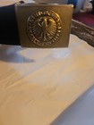 Old Post War West German Army Leather Belt And Buckle