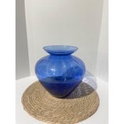 Vintage Blue Glass Vase Hand Blown Style Cobalt Art Glass Home Decor