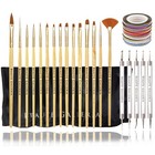 50-piece Nail Art Tool Kit With Pouch  Dotting Tools  Acrylic Brushes   Striping