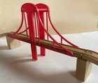Suspension Bridge Red Wooden Thomas Brio Railway Train Track W Supports Approach