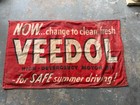 Vintage Veedol Motor Oil Cloth Banner