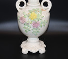 Vtg Belleek Floral Handled Urn Vase Ireland Pastel Flower Footed 7th Mark 12 75 